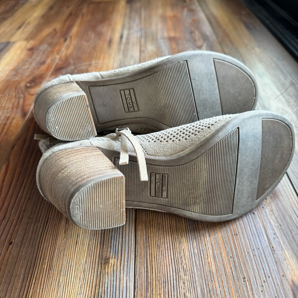 Toms Beige Nude Majorca Open Toe Ankle Booties - Picture 4 of 6